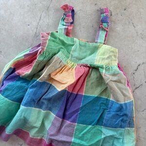 baby gap baby girl toddler girls rainbow gingham dress 18-24 month